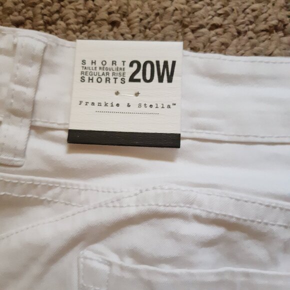 Frankie & Stella White Jean Shorts White Regular Rise 20W - Picture 10 of 11